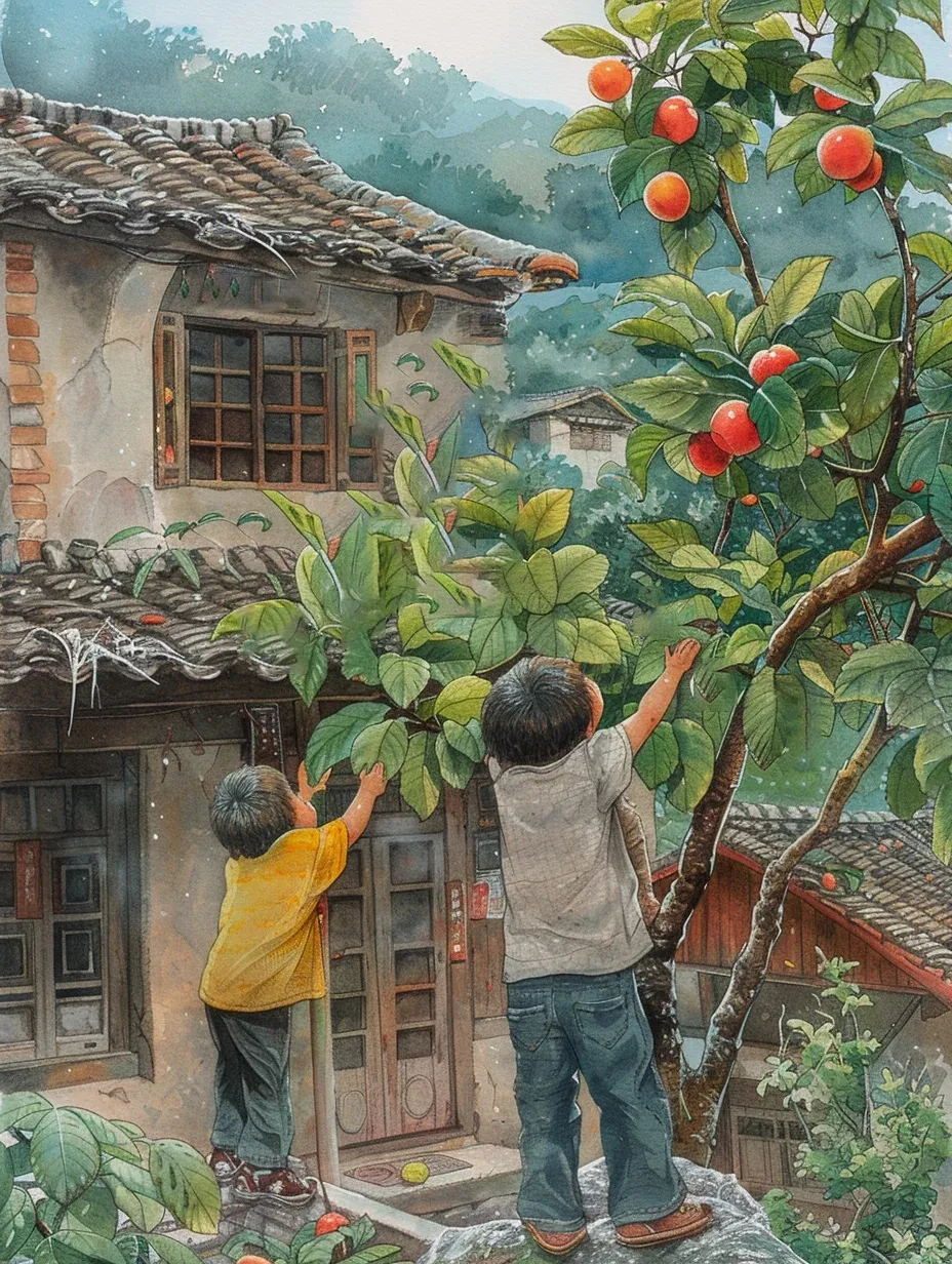 儿时记忆-爬树摘果吃