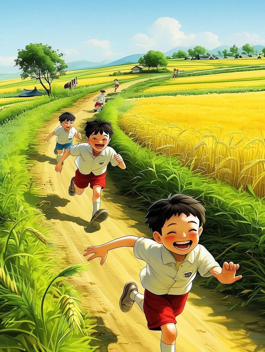 儿时记忆-奔跑在乡村田野