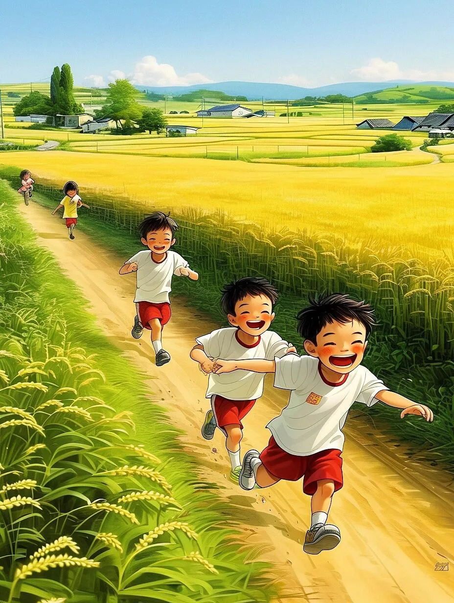 儿时记忆-奔跑在乡村田野