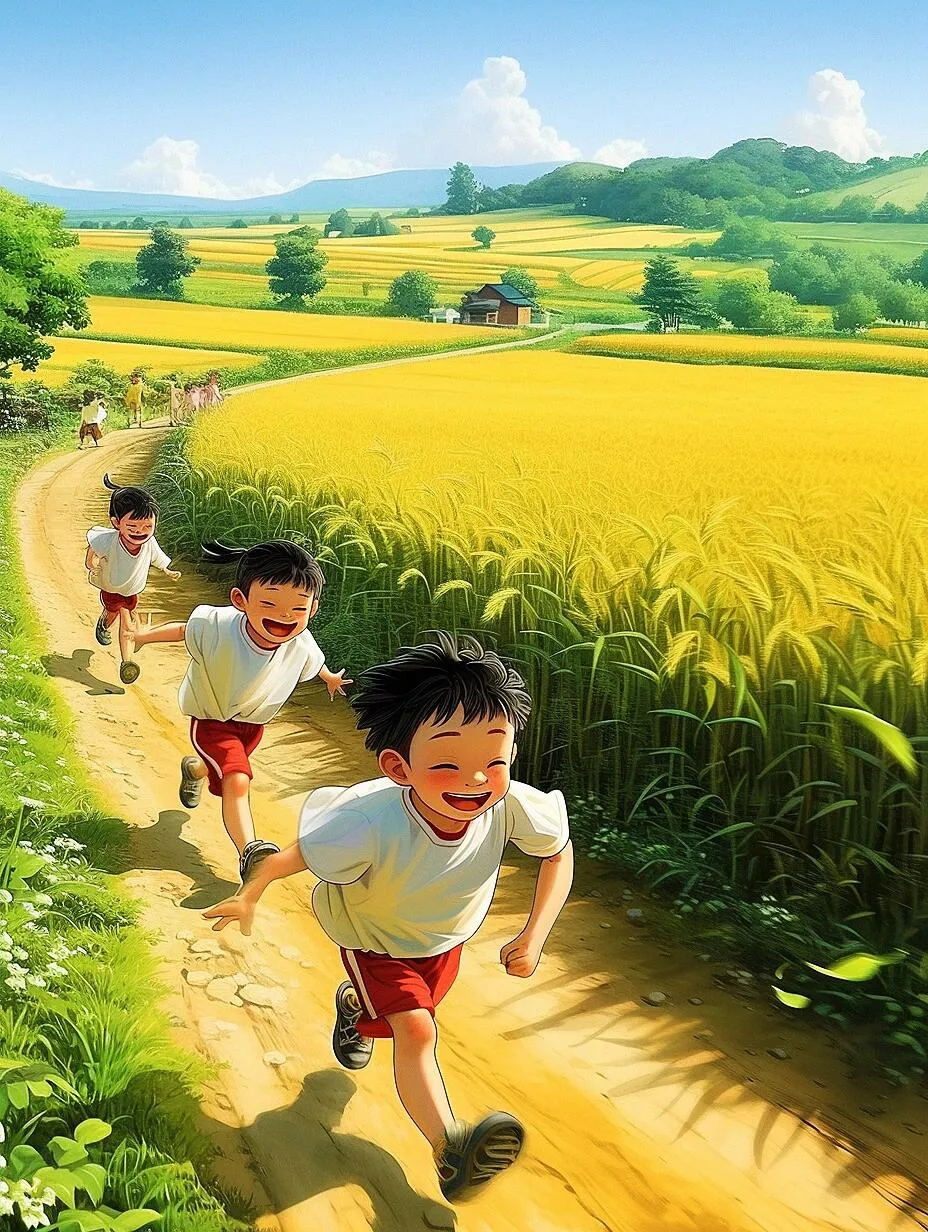 儿时记忆-奔跑在乡村田野