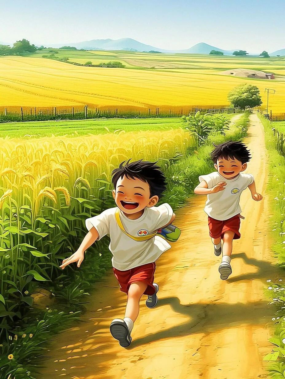 儿时记忆-奔跑在乡村田野