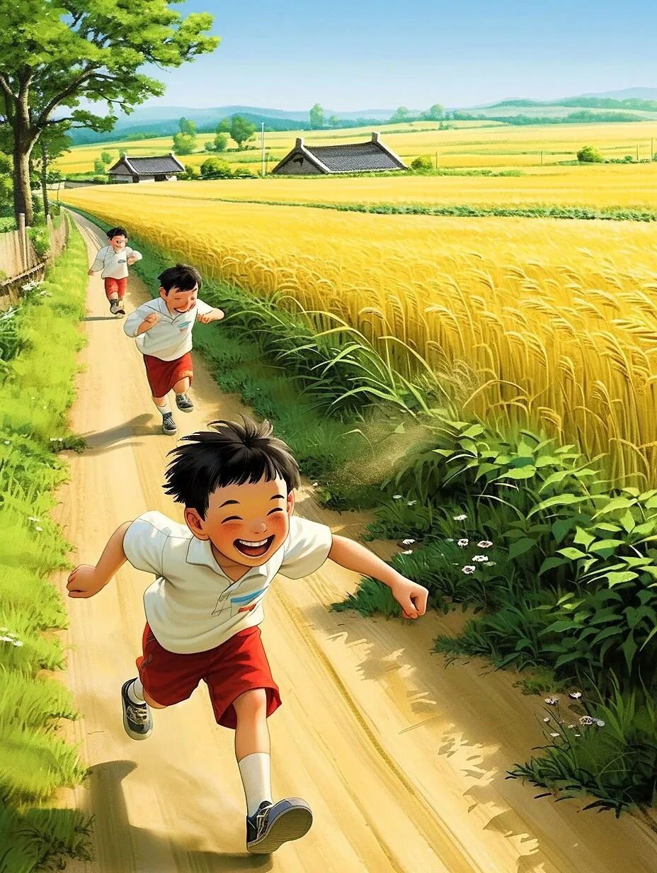 儿时记忆-奔跑在乡村田野