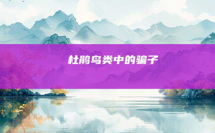 杜鹃 鸟类中的骗子