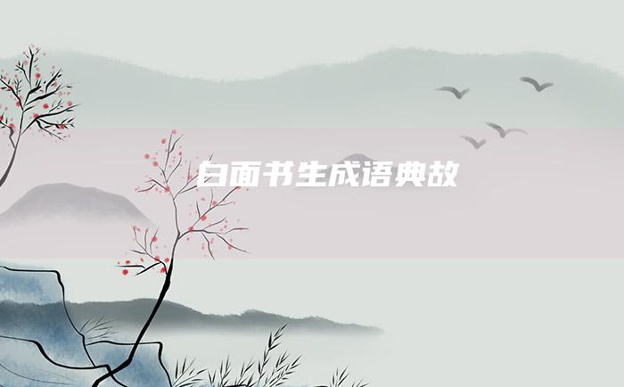 白面书生 成语典故