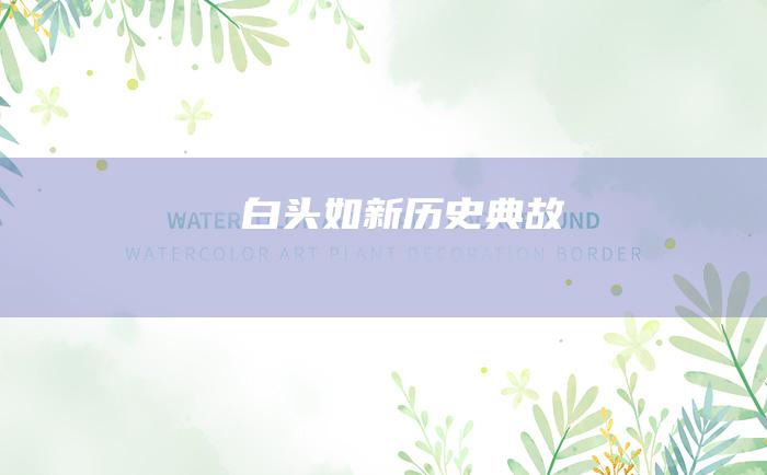 白头如新 历史典故