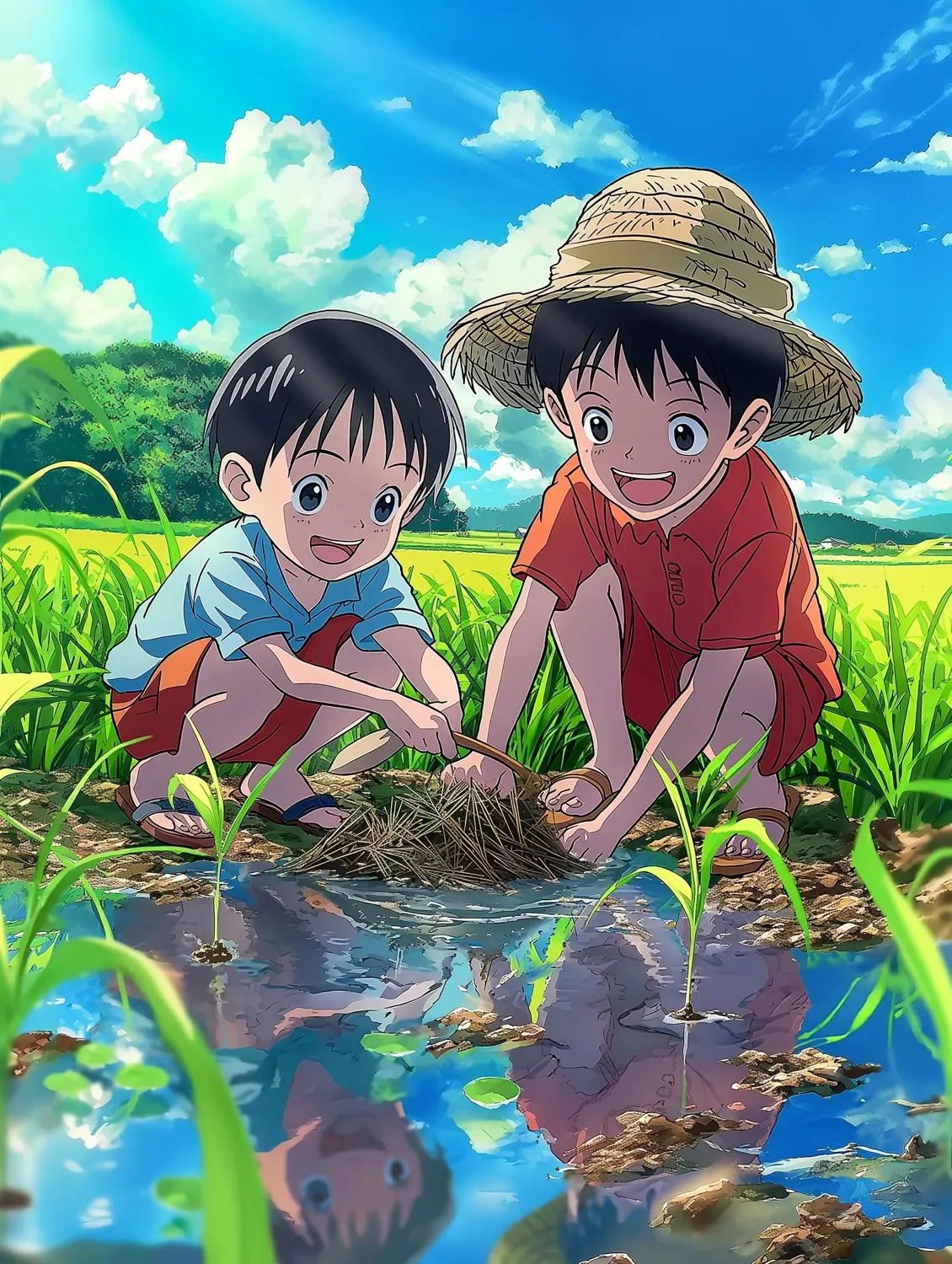 儿时记忆-田间玩水
