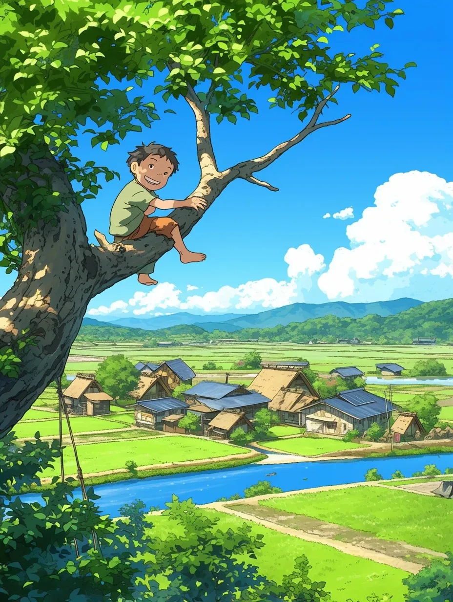 儿时记忆-儿时爬树的场景