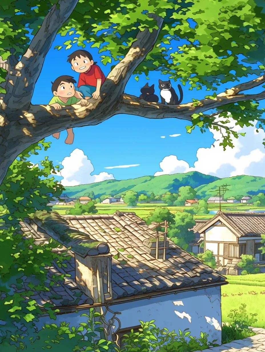 儿时记忆-儿时爬树的场景