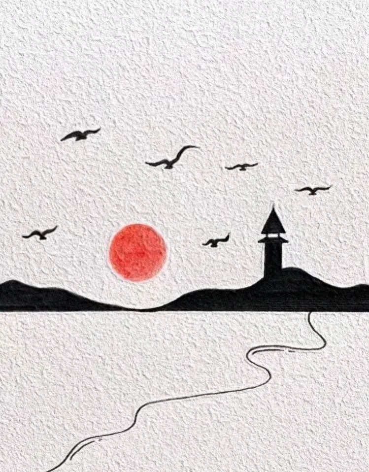 简笔画-简约却不简单的意境