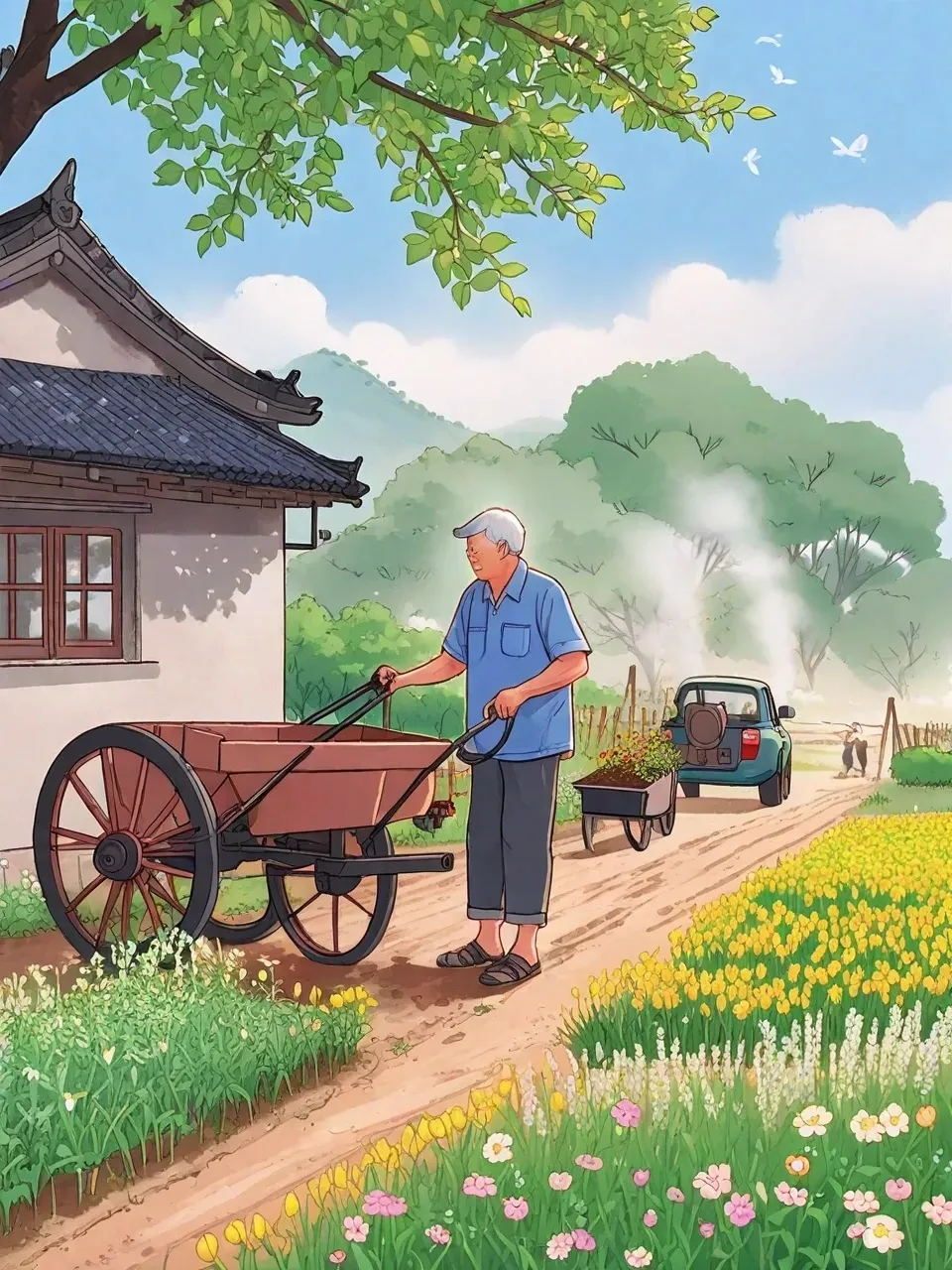 儿时记忆-田园家，种上蔬菜和菜花