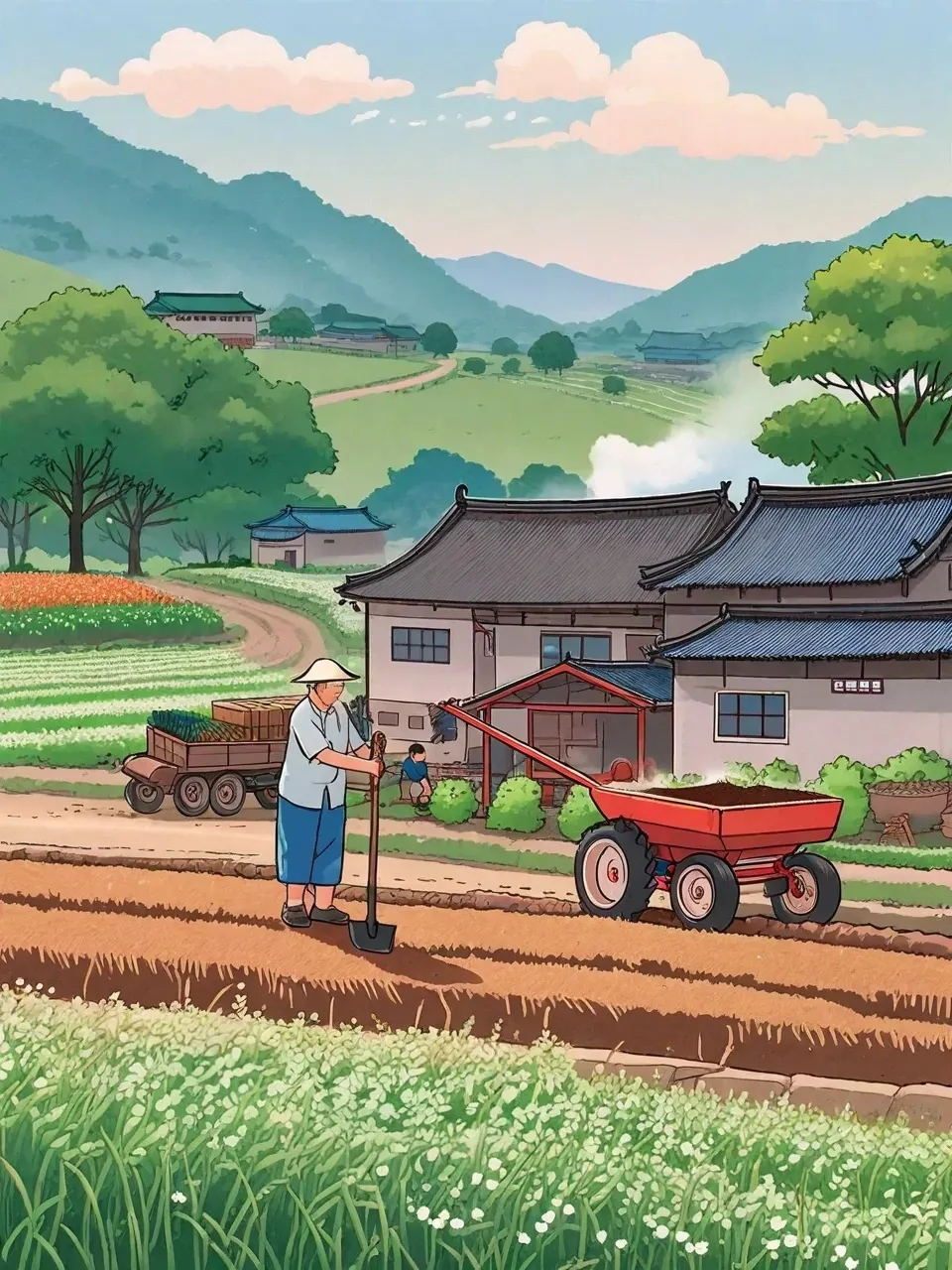 儿时记忆-田园家，种上蔬菜和菜花