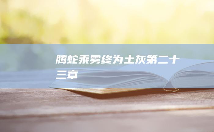 腾蛇乘雾终为土灰第二十三章