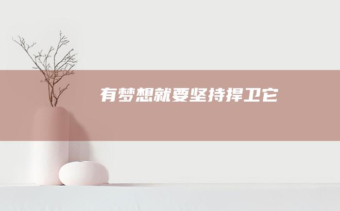有梦想 就要坚持捍卫它